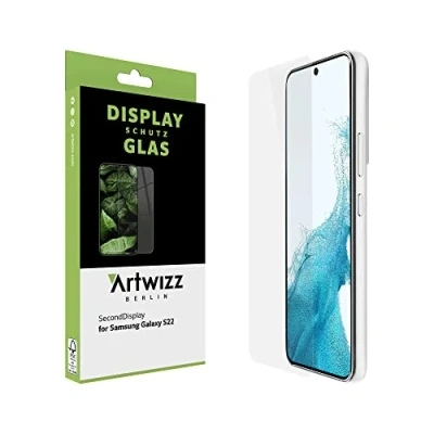 Abbildung von Artwizz SecondDisplay Schutzglas kompatibel mit Galaxy S22 Displayschutz aus Sicherheitsglas 9H Härte Hüllenfreundlich