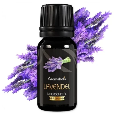 Abbildung von Aromaholik Lavendelöl BIO 100% naturrein Ätherische Öle für Diffuser &amp; Aroma Zertifiziertes ätherisches Öl aus Indien Lavender Essential Oils 10ml Sauna Massage