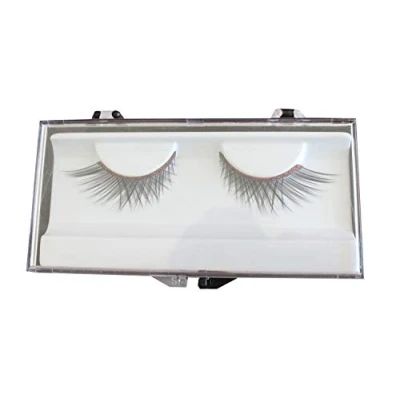 Abbildung von Eulenspiegel 000649 Künstliche Wimpern, Schwarz mit rotem Glitzerband, 1 ml Spezial Wimpernkleber, Anleitung, für Karneval, Mottoparty