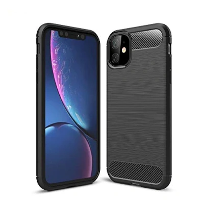 Abbildung von CoverKingz Handyhülle für iPhone 11 [6,1 Zoll] Silikon Handy Hülle im Carbon Design Soft Case Phone Cover Schwarz