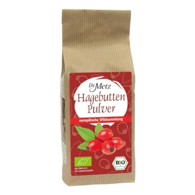 Abbildung von Bio Hagebuttenpulver (400 g) aus europäischer Wildsammlung 100% Hagebutten (rosa canina) natürlich reich an Vitamin C für Müsli, Smoothie, Joghurt oder Getränke