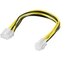 Abbildung von Wentronic Internes Stromkabel (8 polig Stecker auf P4 4 Buchse) schwarz