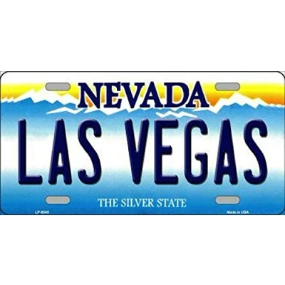 Abbildung von TammieLove Nummernschild Las Vegas Nevada Bundesstaat Hintergrund Neuheit Schild 15 x 30 cm