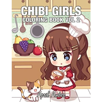 Abbildung von Chibi Girls Coloring Book Vol 2: For Kids with Cute Adorable Kawaii Characters, In Fun Fantasy Anime Scenes