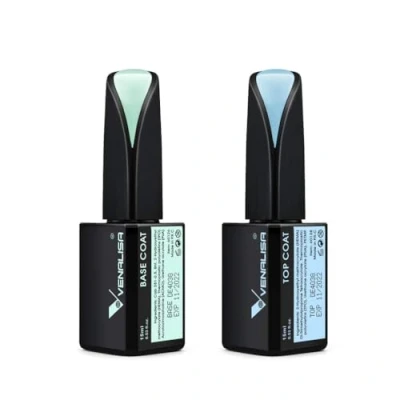 Abbildung von VENALISA 15ml Überlack Top coat &amp; Unterlack Base Long Lasting Set für Gel Nagellack UV Nail Art Salon Design