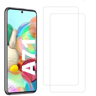 Abbildung von Panzerfolie kompatibel mit Samsung Galaxy A71 [2 Stück] Displayschutzfolie, Schutzfolie [kein Glas] 9H,100% Fingerabdrucksensor Nano Tech