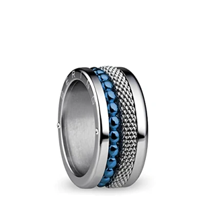 Abbildung von BERING Austauschbar Ringkombination für Damen in Silber &amp; Blau mit einzigartigem Twist Change System, Mississippi