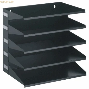 Abbildung von Durable Sortierreck (mit 5 Ablagefächern), für Tisch oder Wand, grau, 336010
