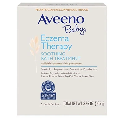 Abbildung von Aveeno J &amp; J598755 Beruhigende Babybadbehandlung, Einzelnutzungspaket, Packung von 5