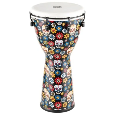Abbildung von Meinl Percussion Alpine Djembe Instrument Mittelgroße Handtrommel Mechanisches Stimmsystem Durchmesser 10 Zoll Kunststoff, Mehrfarbig (ADJ10 DA)
