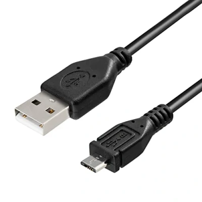 Abbildung von hb digital USB 2.0 Adapterkabel Typ A Stecker auf Micro B 480 Mbit/s Datenübertragung Ladekabel für PC Laptop Tablet Smartphone Kamera Konsole Verbindungskabel schwarz 1m