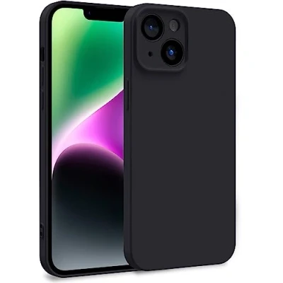 Abbildung von MyGadget Hülle kompatibel mit iPhone 14 Zweilagige Handyhülle Kameraschutz Cover Innenfutter &amp; Silikon außen Schwarz