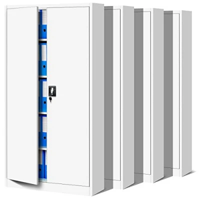 Abbildung von Jan Nowak 4er Set Aktenschrank C001 Metallschrank Stahlschrank Werkzeugschrank Büroschrank Lagerschrank Universalschrank Pulverbeschichtung Flügeltüren 185 cm x 90 40 (weiß/weiß)