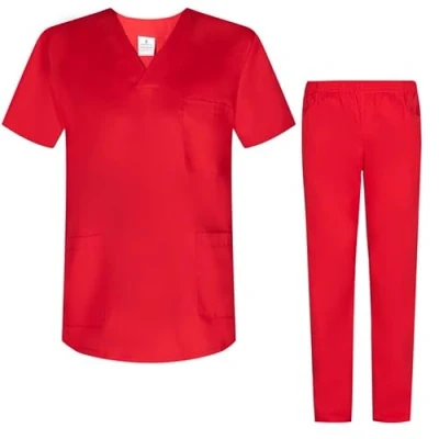 Abbildung von MISEMIYA Unisex Schrubb Set Medizinische Uniform mit Oberteil und Hose ref.8178 Large, Rot