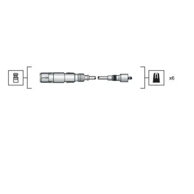 Abbildung von MAGNETI MARELLI 941318111043 Zündkabelsatz AUDI: A4 B5 Limousine, 80 B4 Cabriolet B4, VOLKSWAGEN: Passat Variant