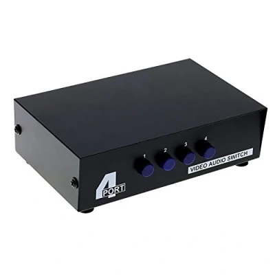 Abbildung von LEAGY 4 Port Video Audio AV Switch Eingang 1 Ausgang DVD an TV Standard RCA Stecker