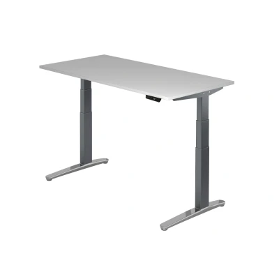 Abbildung von Hammerbacher Schreibtisch XBHM16 Grau/Graphit Kufe poliert