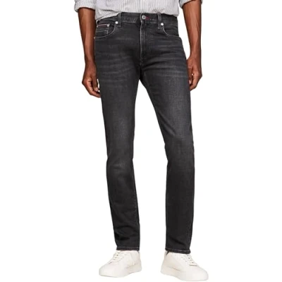 Abbildung von Tommy Hilfiger Herren Jeans Hose Slim Fit, Schwarz (Stark Black), 28W/30L