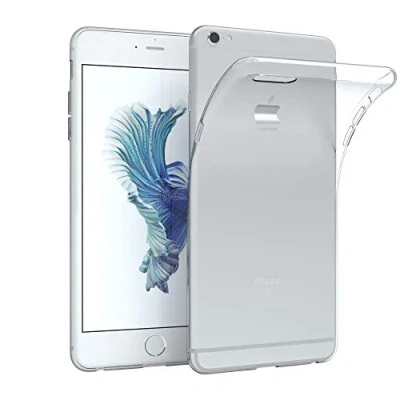 Abbildung von EAZY CASE Hülle kompatibel mit iPhone 6 Plus / 6S Schutzhülle Silikon, Ultra dünn Slimcover, Handyhülle, Silikonhülle, Backcover, Transparent/Durchsichtig, Transparent