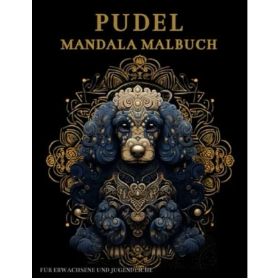Abbildung von Pudel Mandala Malbuch Für Erwachsene und Jugendliche: hunde mit Mandalas Blumen: Anti Stress Geschenke Stressabbau Entspannung
