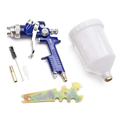 Abbildung von IPOTOOLS HVLP Lackierpistole Spritzpistole 1,4mm H 827P Profi Farbsprühsystem Spraypistole mit 600 ml Plastikbecher und Edelstahldüse