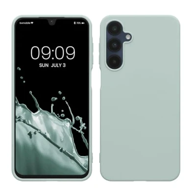 Abbildung von kwmobile Hülle kompatibel mit Samsung Galaxy A16 5G weiches TPU Silikon Case Cover geeignet für kabelloses Laden Cool Mint