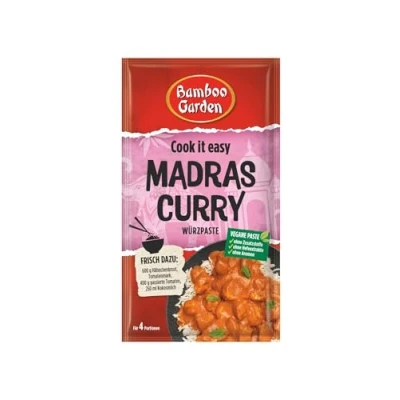 Abbildung von Bamboo Garden Madras Curry Würzpaste Zum Würzen von Für 4 Portionen Vegan, natürliche Zutaten 45 g im Beutel