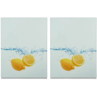 Abbildung von Zeller Present Schneide und Abdeckplatte &quot;Lemon Splash&quot;, (Set, 2 tlg.), aus ESG Sicherheitsglas hergestellt