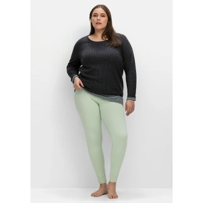 Abbildung von Sheego Leggings Hosen, Damen, Größe: 44, Mint/anthrazit