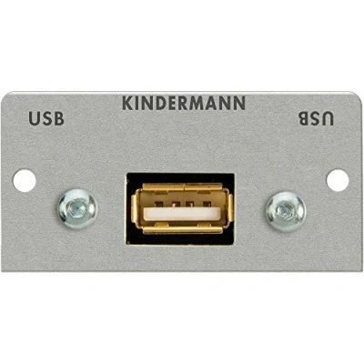 Abbildung von Kindermann 7444000522 USB (A Bu/A Bu) Blende mit Kabel Buchse auf Buchse, 50 x 25 mm schwarz