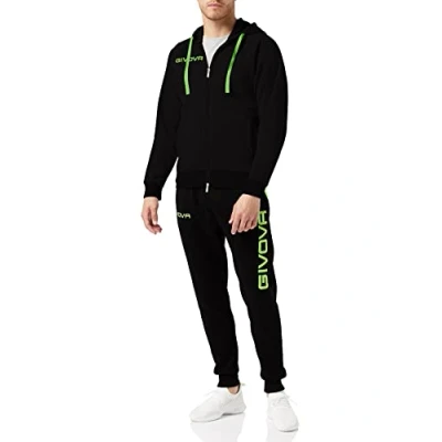 Abbildung von Givova Herren Suit King Sportanzug, schwarz/grün fluo, XS EU