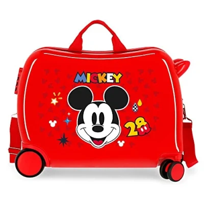 Abbildung von Disney Mickey Get Moving Koffer für Kinder, rot, 50 x 39 20 cm, starre ABS Kombinationsverschluss, 34 l, 1,8 kg, 4 Räder, Handgepäck, kinderkoffer