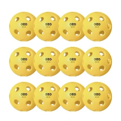 Abbildung von OZO Pickleball 12er Set Hallenbälle, 26 Löcher, Spritzgussform