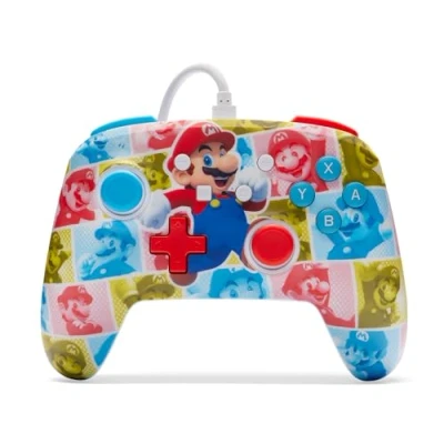 Abbildung von PowerA Verbesserter kabelgebundener Controller für Nintendo Switch Mario Heldenrolle, Gamepad, Game Controller, offiziell lizenziert