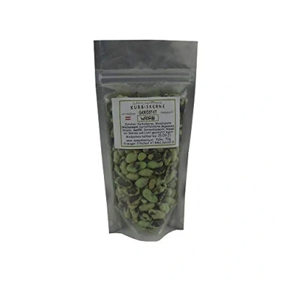 Abbildung von Kürbiskerne geröstet mit Wasabi, scharfer Snack, (1 x 70g)