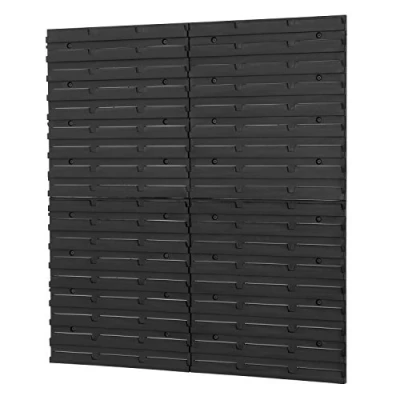 Abbildung von Patrol 4 Stück Wandplatten Wandregal Lochplatte Stapelboxen Lagerregal Regalsystem Wandtafel schwarz