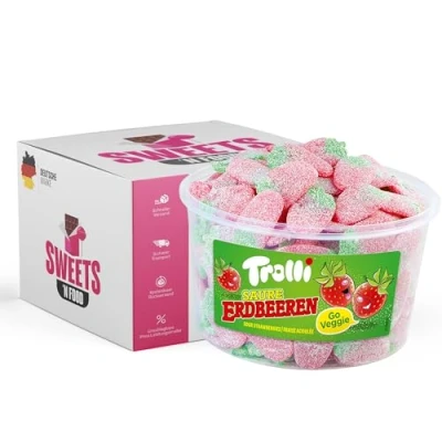 Abbildung von Trolli Dose Verschiedene Sorten Perfekt für Party, Advenskalender &amp; Halloween Großpackung Naschkatzen (Trolli Saure Erdbeeren Dose)