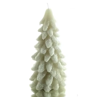 Abbildung von Kaemingk Weihnachtskerze Tannenbaum Hellgrau 16.5 cm Wachs