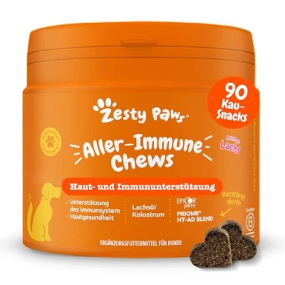 Abbildung von Zesty Paws Allergie &amp; Immunität Chews Nahrungsergänzungsmittel für Hunde eine Gesunde Körperfunktion Reich an Lachsöl Omega 3 Öl 90 STK