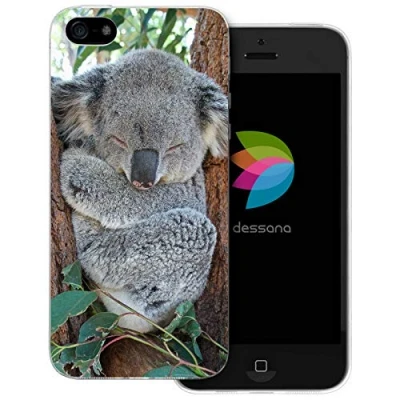 Abbildung von dessana Koala transparente Schutzhülle Handy Case Cover Tasche für Apple iPhone 5/5S/SE Schlafender
