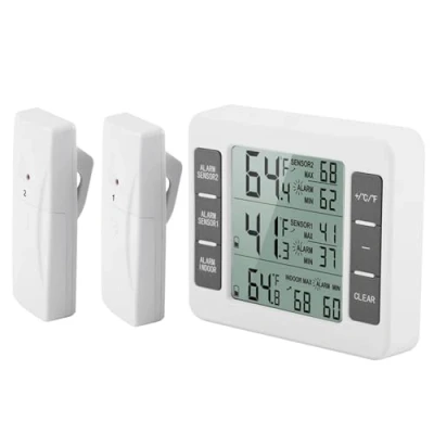 Abbildung von Kühlschrank Thermometer Wireless Digital Akustischer Alarm Gefrierschrank mit 2 STÜCKE Sensor Min/Max Display