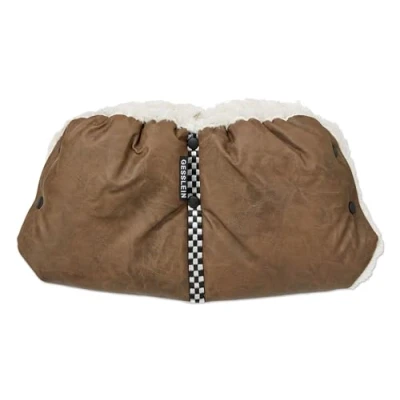 Abbildung von Gesslein Handmuff Handwärmer für Kinderwagen/Buggy aus hochwertigem Lederimitat In Farbe tabak