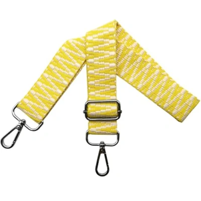 Abbildung von Taschengurte zum Wechseln Verstellbar Schultergurt für Tasche, Taschengurt Breit 3.8cm mit Silber Karabiner Schulterriemen Taschenband Tragegurt Handtaschen, Gelb, S25