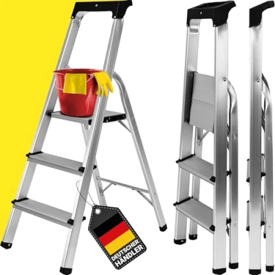 Abbildung von 𝐂𝐑𝐀𝐅𝐓𝐅𝐔𝐋𝐋 Trittleiter CF 133B 𝟑 𝐉𝐀𝐇𝐑𝐄 𝐆𝐀𝐑𝐀𝐍𝐓𝐈𝐄 3 6 Stufen Leiter Klapptritt Treppenleiter Klappleiter mit Ablage Haushaltsleiter Stehleiter klappbar (3 Stufen)