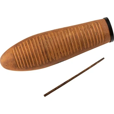 Abbildung von Meinl Percussion Fiberglass Güiro Instrument Hohles Musikinstrument mit gummierten Grifflöchern Drei Spielflächen Fiberglas, Braun (GU7BR)