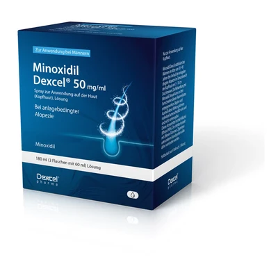 Abbildung von Minoxidil Dexcel 50 Mg/ml Spray Z.anw.a.d.kopfhaut 180 ml