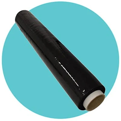 Abbildung von triplast 500 mm x 200 m 25 Mu Starke Schrumpffolie für Paletten, schwarz
