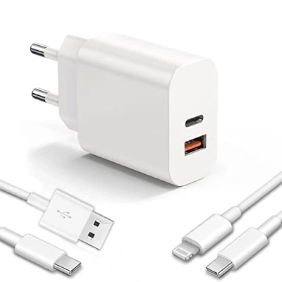 Abbildung von 20W Netzteil Bouge USB C Ladegerät Kompatibel mit iPhone 14/13/12/11 Pro/Pro Max/Mini iPad Galaxy S22/S21/S20 Pixel 5/6/7 Huawei P40/P30/P30 Schnellladegerät Dual Port
