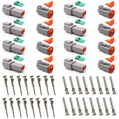 Abbildung von 8 Sätze DT Stecker Set, Deutscher KFZ 2 Polig, Wasserdichter Elektrischer Steckverbinder, 22 18AWG Serie Kabelstecker für Auto LKW Boots