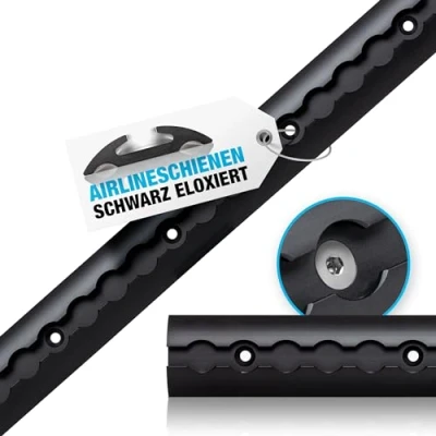 Abbildung von NTG Aluminium Airlineschienen halbrunde Form 0,5 20 m Airlineschiene zur Ladungssicherung für LKWs und Wohnmobile Gebohrt &amp; schwarz Eloxiert 0,5/1/2 (5 Meter (2 x 2 + 1 Meter))